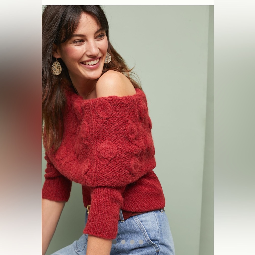 EUC‎ Stella Pardo Winter Rose off the shoulder Sweater